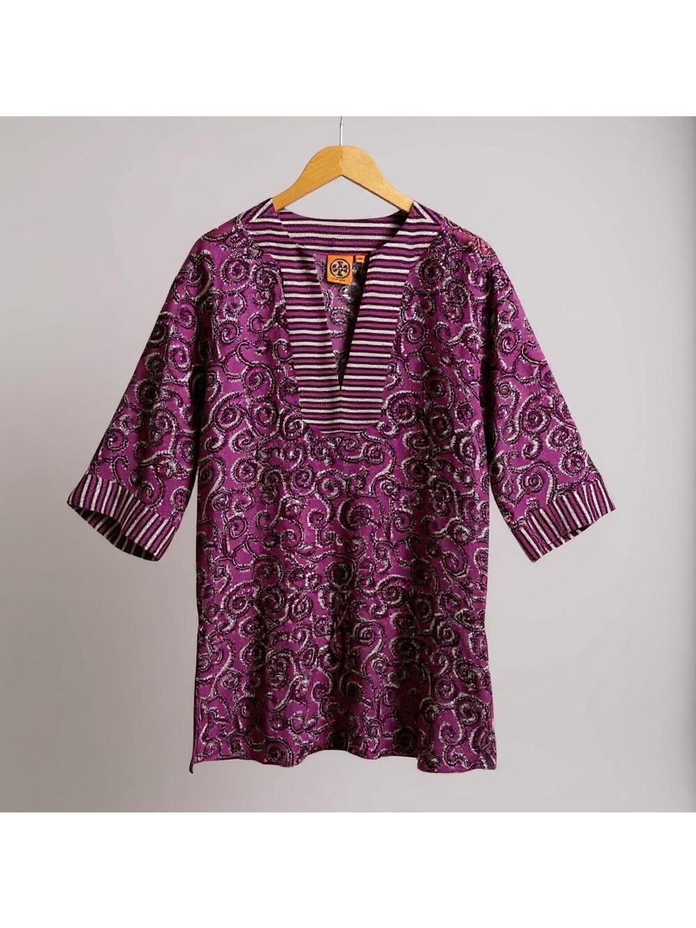 Tory Burch Silk Sheer Swim Cover Up Tunic Dress Fuchsia - Size XS/S